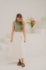 Objsina MW Langer Jeansrock Beige