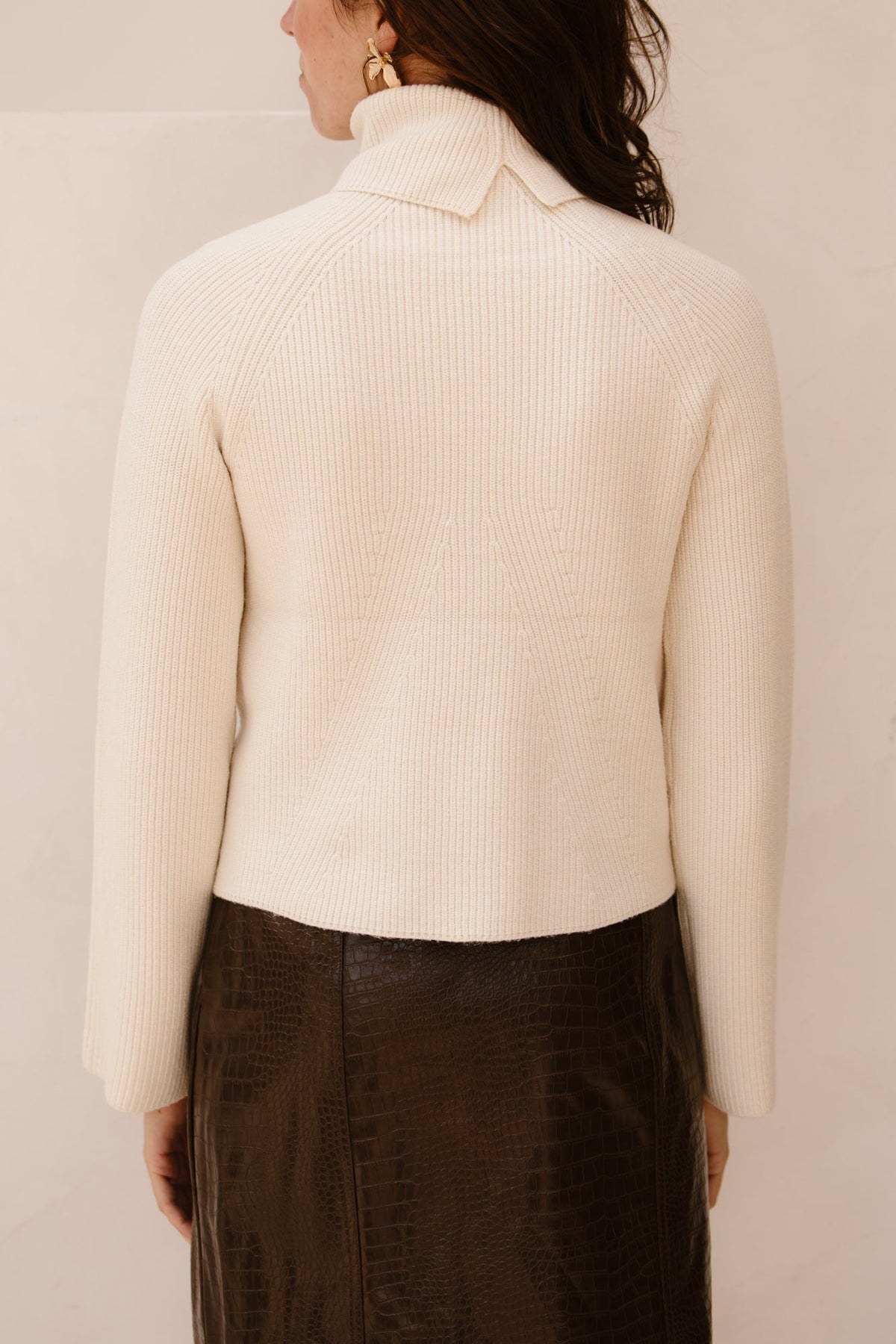 Objviola LS rollneck knit noos white sand - Bij Keesje - Object