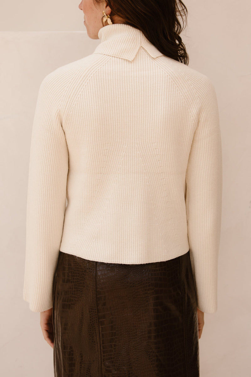 Objviola LS rollneck knit noos white sand - Bij Keesje - Object