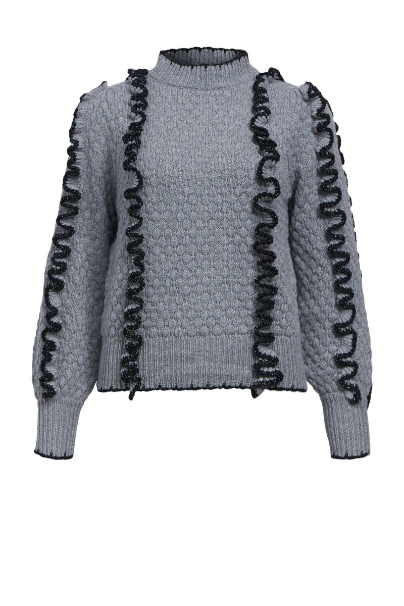 Objyaa knit pullover grey - Bij Keesje