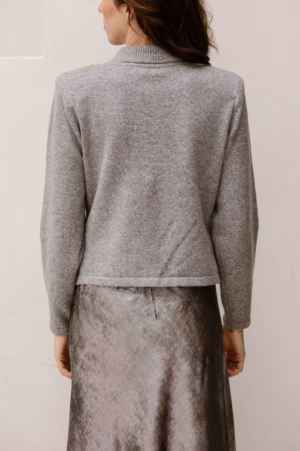 Objzari L/S Knit Cardigan Grey Melange - Bij Keesje - Object