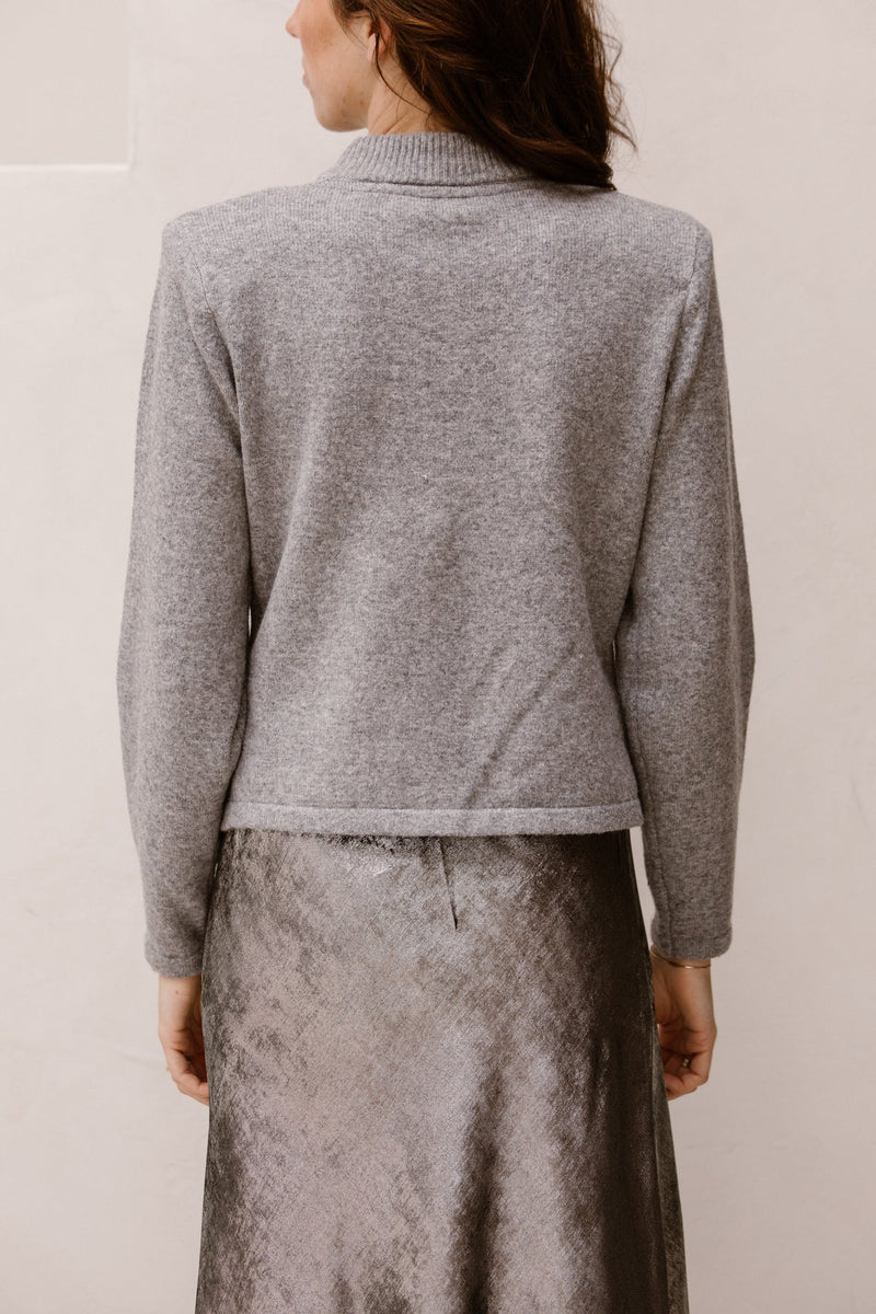 Objzari L/S Knit Cardigan Grey Melange - Bij Keesje - Object