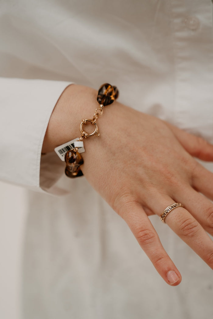 Oda armband retro bruin - Bij Keesje - Bij Keesje - accessoires