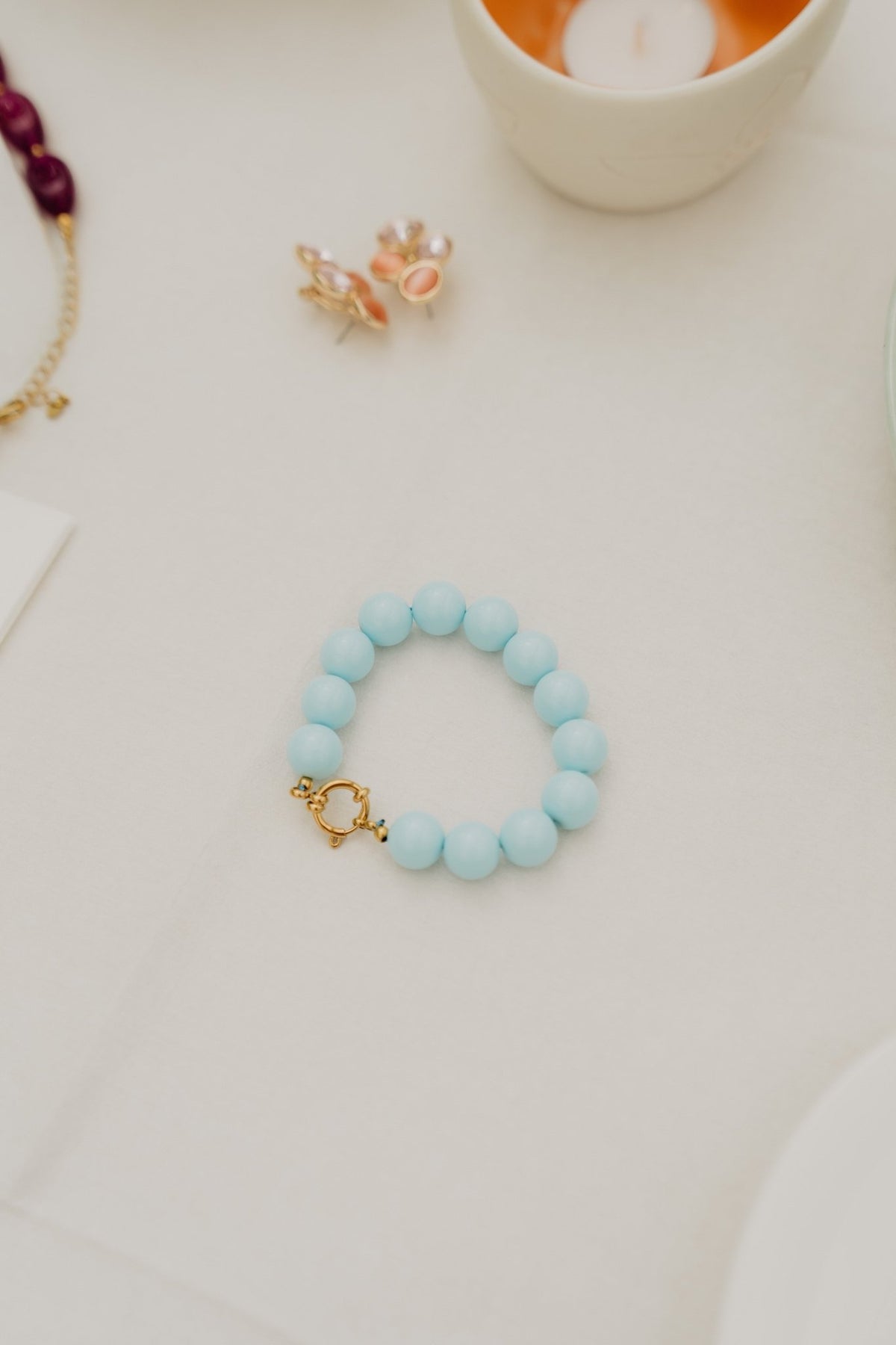 Odette armband beaded lichtblauw - Bij Keesje - Bij Keesje - accessoires