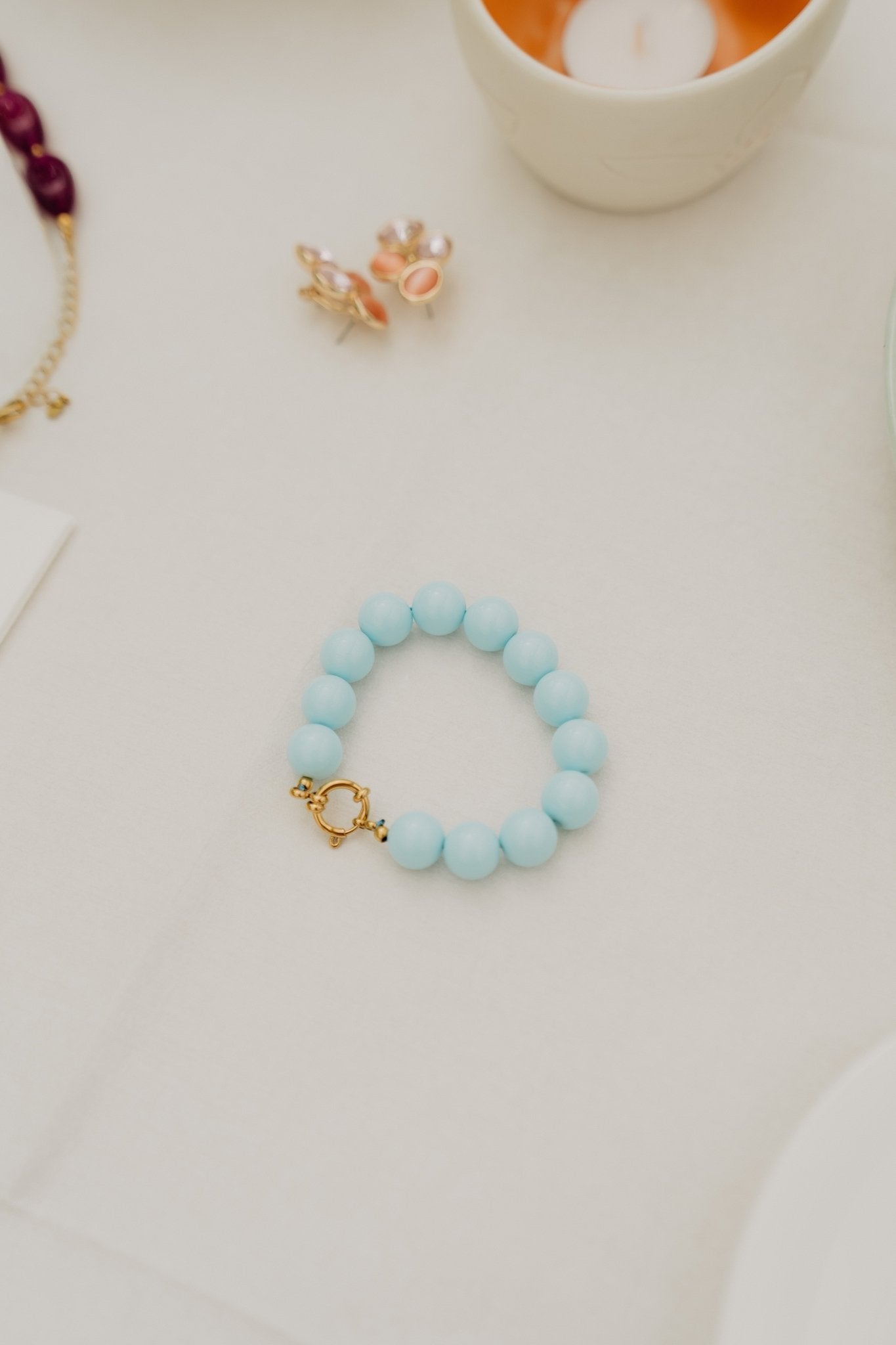 Odette armband beaded lichtblauw - Bij Keesje - Bij Keesje - accessoires
