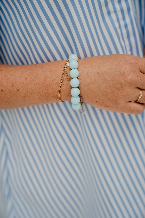 Odette armband beaded lichtblauw - Bij Keesje - Bij Keesje - accessoires