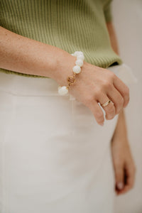 Odette armband beaded wit - Bij Keesje - Bij Keesje - accessoires