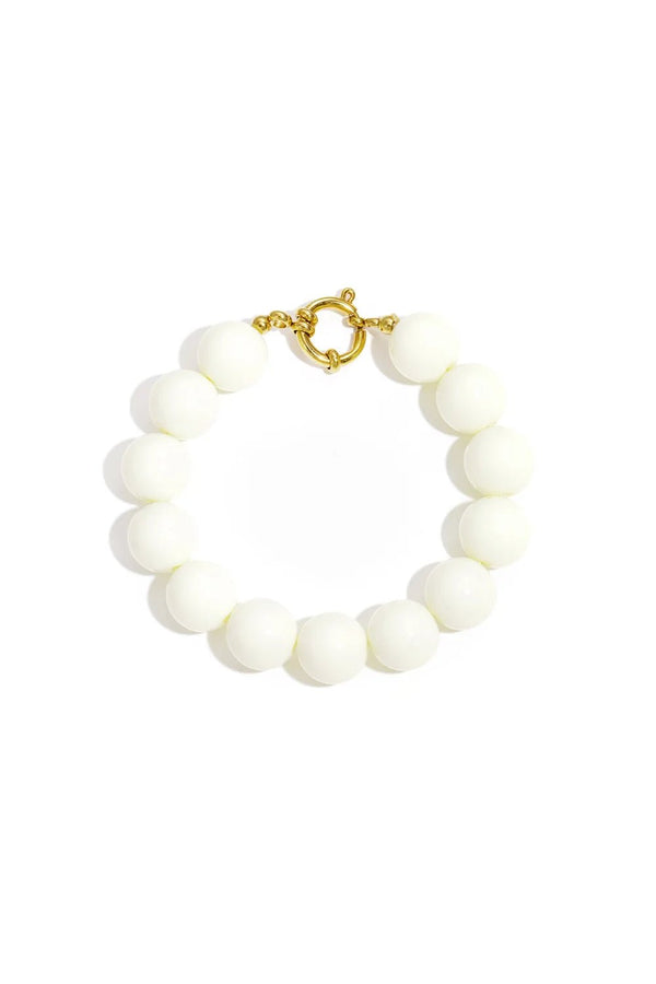Odette armband beaded wit - Bij Keesje - Bij Keesje - accessoires