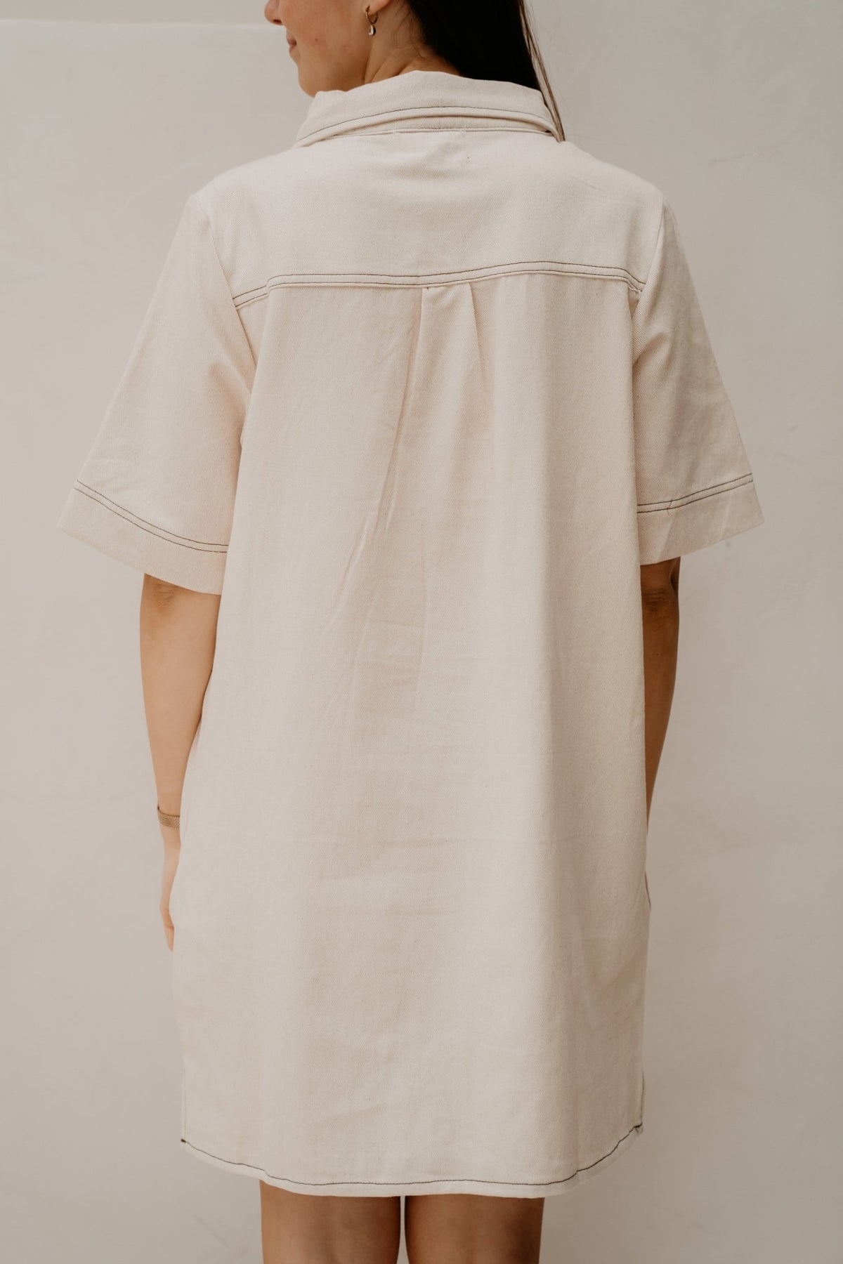 Odine denim dress beige - Bij Keesje - Bij Keesje - Jurk