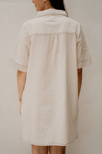 Odine denim dress beige - Bij Keesje - Bij Keesje - Jurk