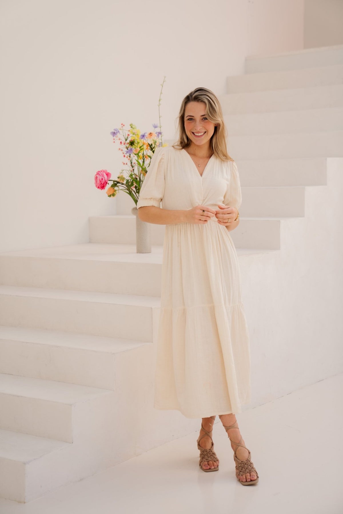 Odoumilo jurk ecru - Bij Keesje - Bij Keesje - jurk