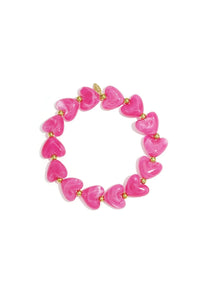 Olga armband hartjes roze - Bij Keesje - Bij Keesje - accessoires