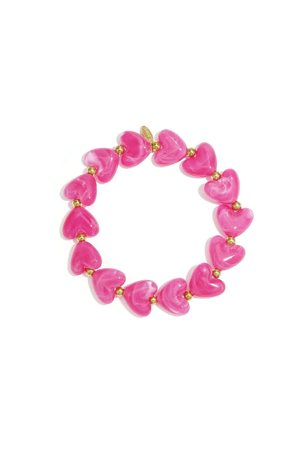 Olga armband hartjes roze - Bij Keesje - Bij Keesje - accessoires