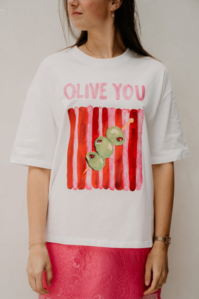 Olive you shirt - Bij Keesje - Bij Keesje - Top