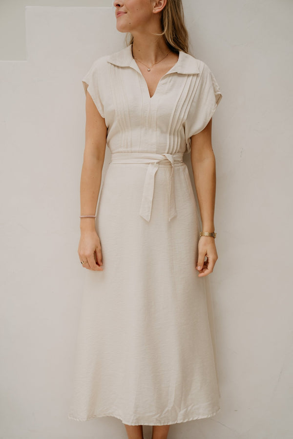 Omira jurk beige - Bij Keesje - Bij Keesje - Jurk