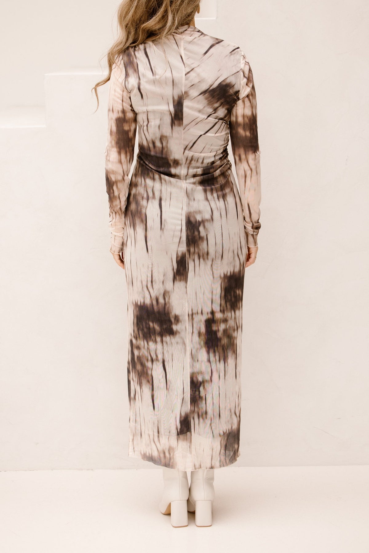 Onessa faded mesh dress dusy brown - Bij Keesje - Neo Noir