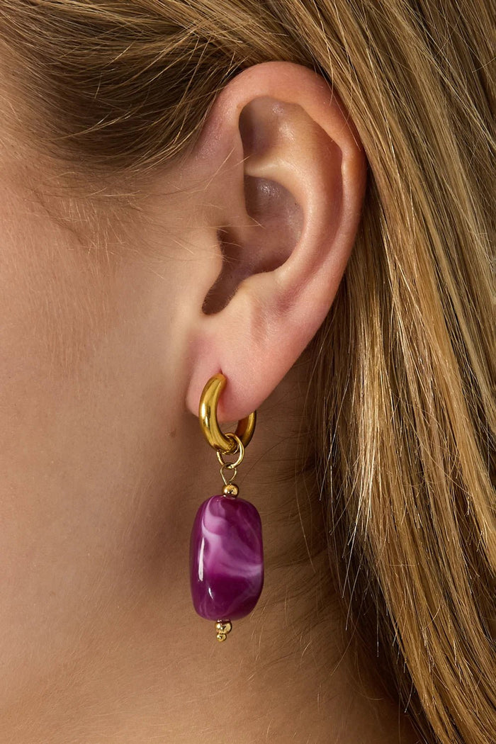 Oorbellen Anne purple - Bij Keesje - Bij Keesje - accessoires
