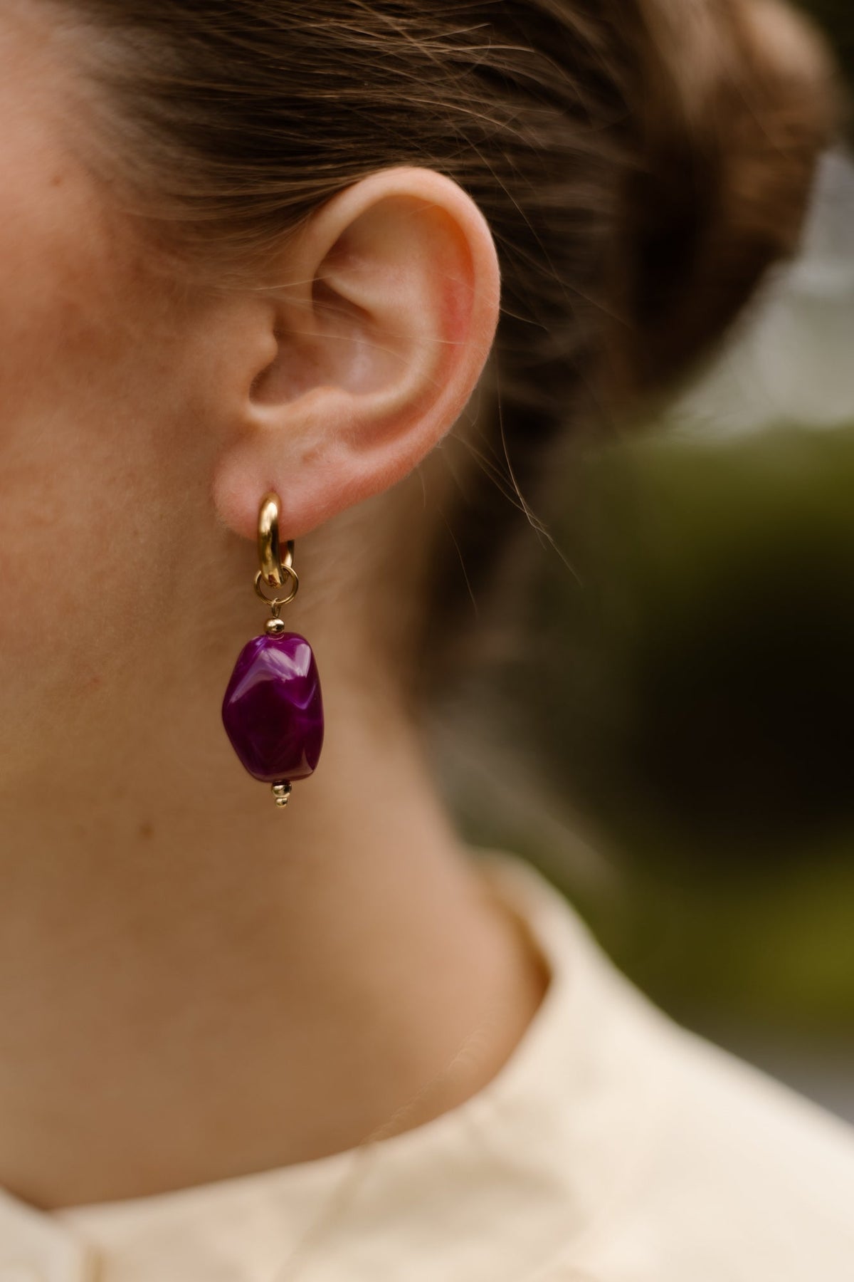 Oorbellen Anne purple - Bij Keesje - Bij Keesje - accessoires