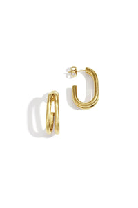 Oorbellen Annelot double gold - Bij Keesje - Lumé - accessoires