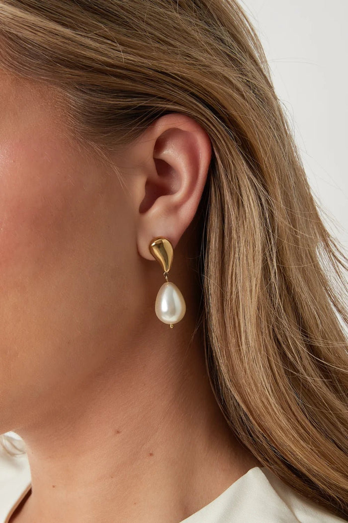Oorbellen Debora pearl gold - Bij Keesje - Bij Keesje - accessoires