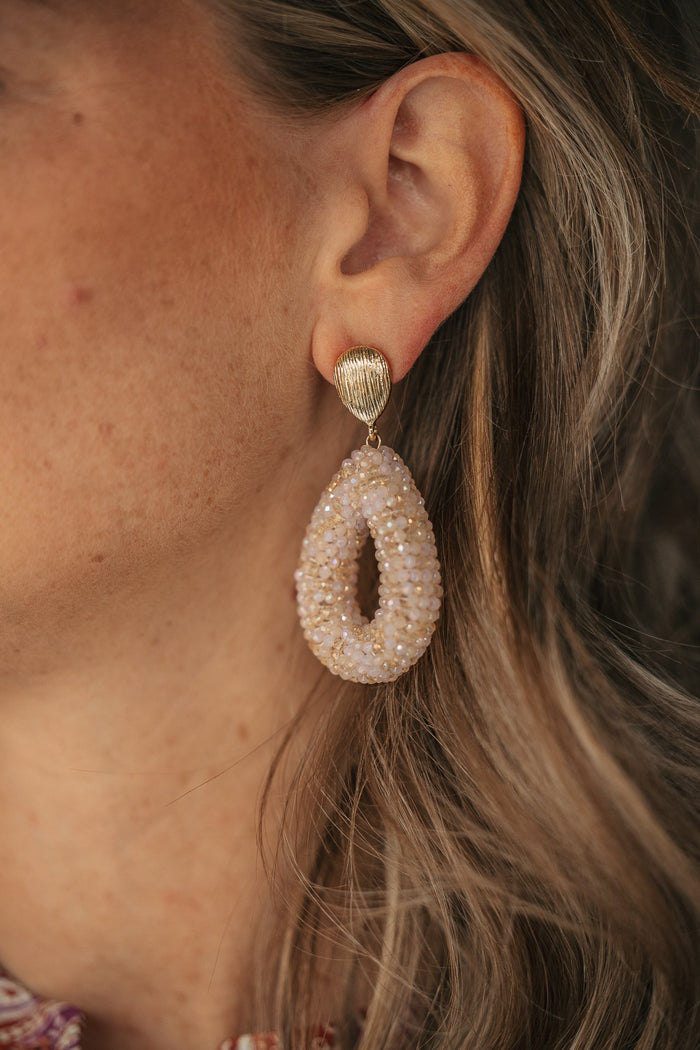 Oorbellen Diana beige/goud