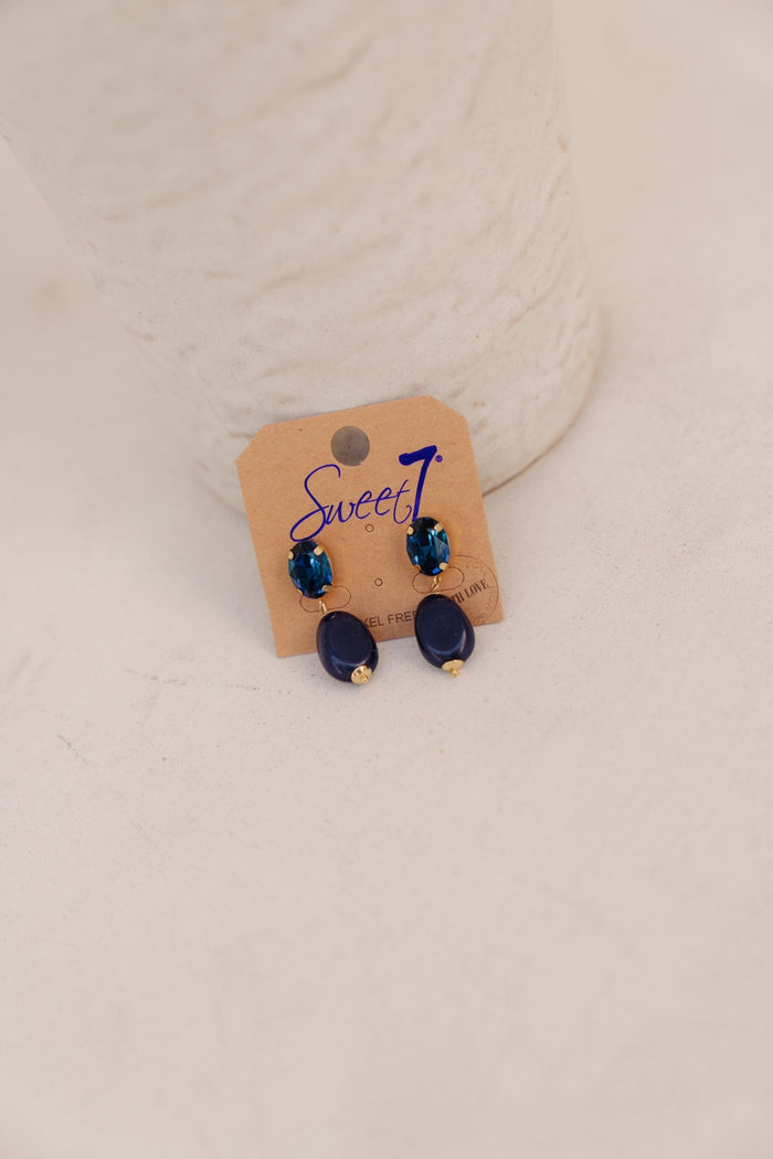 Oorbellen druppel 2107 donkerblauw - Bij Keesje - Bij Keesje - Oorbellen