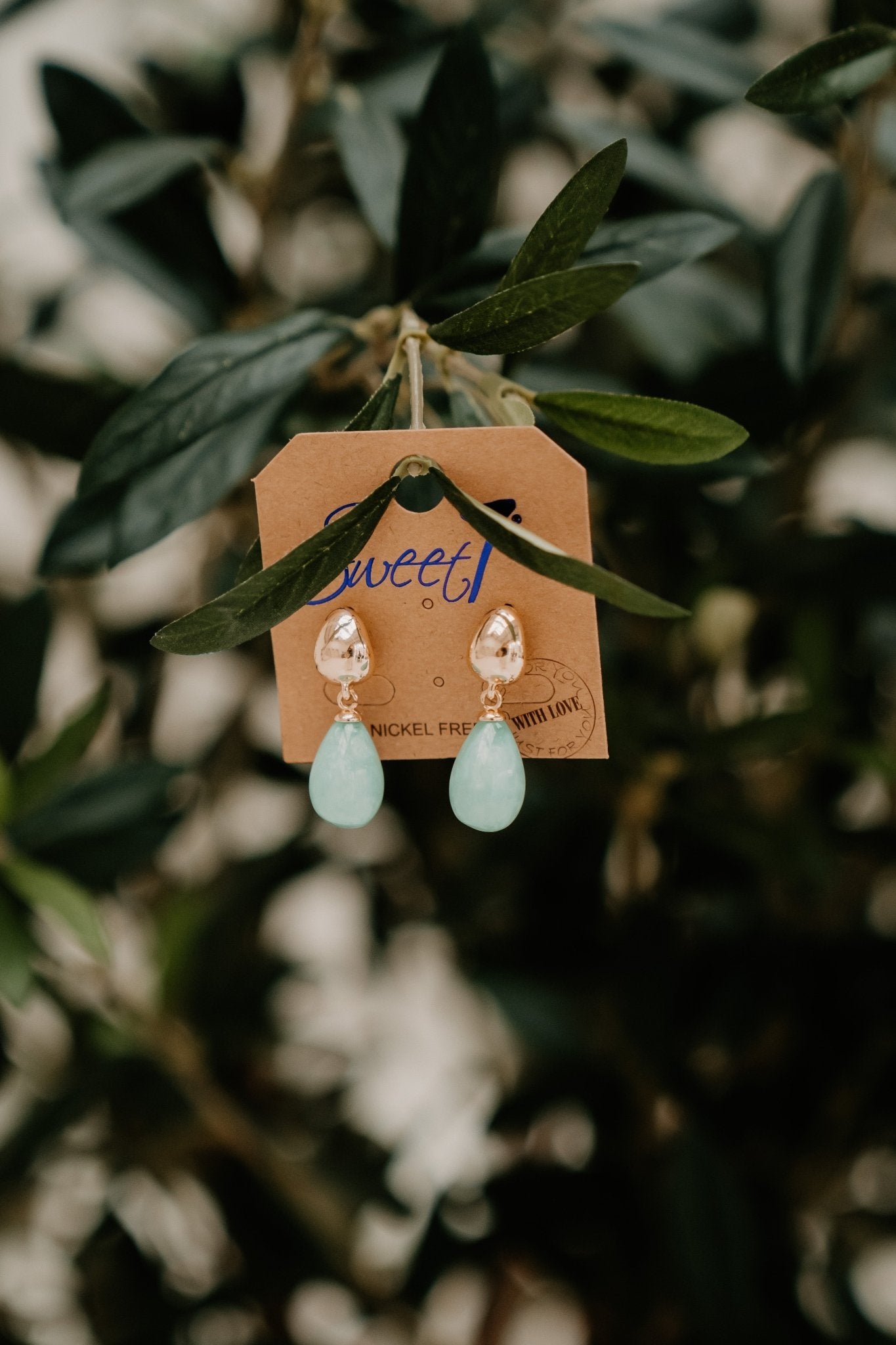 Oorbellen druppel 8733 turquoise - Bij Keesje - Bij Keesje - Oorbellen