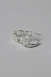 Oorbellen Hammered Hoops Silver Small - Bij Keesje - BOW19