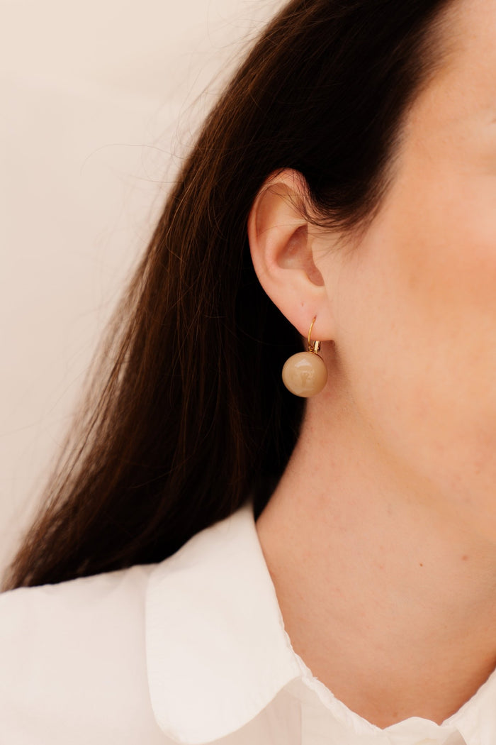 Oorbellen Jade beige 1337 - Bij Keesje - Bij Keesje - Oorbellen