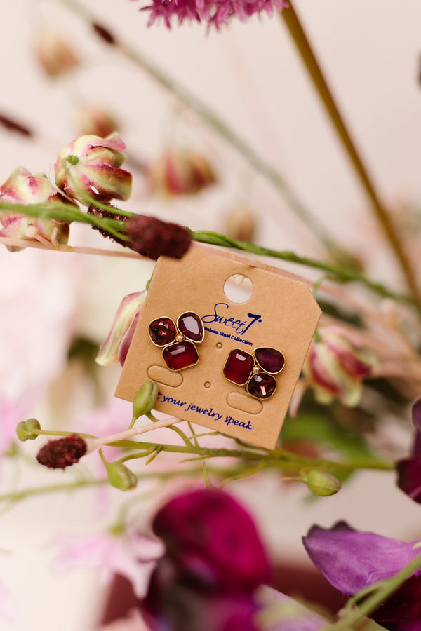 Oorbellen Judith bordeaux 7580 - Bij Keesje - Bij Keesje - accessoires
