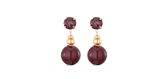 Oorbellen Kae 3013 Burgundy - Bij Keesje - Bij Keesje - Oorbellen