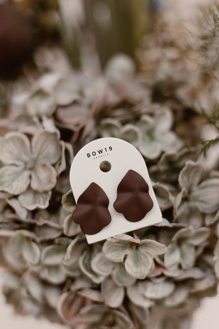 Oorbellen Lip Earrings Brown matt - Bij Keesje - BOW19