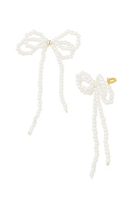 Oorbellen pearl with double bow - Bij Keesje - Bij Keesje