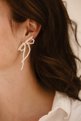 Oorbellen pearl with double bow - Bij Keesje - Bij Keesje
