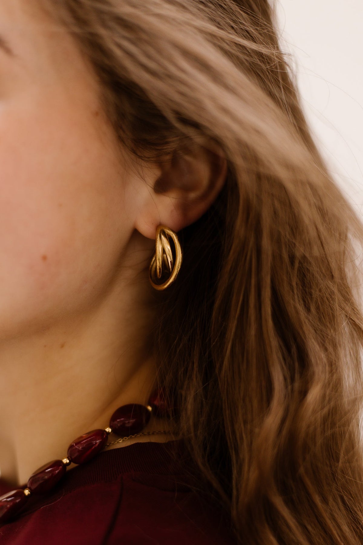 Oorbellen Simone lines gold - Bij Keesje - Lumé - Oorbel