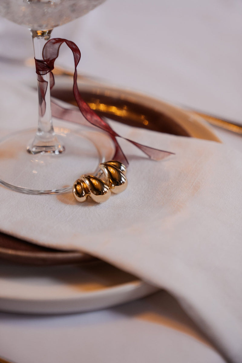 Oorbellen Twin Drop Gold - Bij Keesje - BOW19