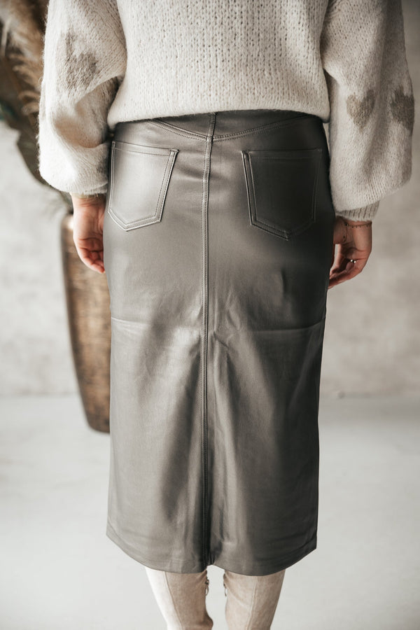 Ora leather skirt metallic - Bij Keesje