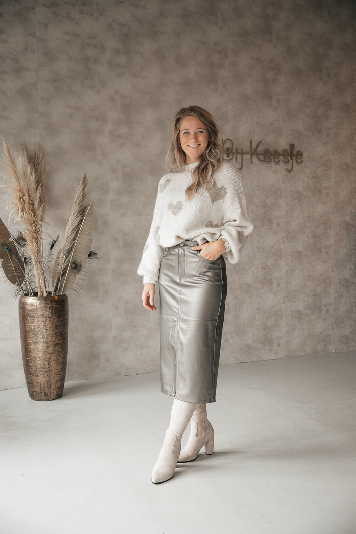 Ora leather skirt metallic - Bij Keesje