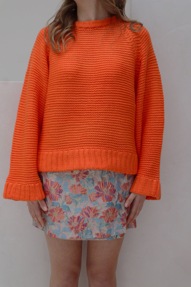 Orange knit sweater - Bij Keesje - Bij Keesje