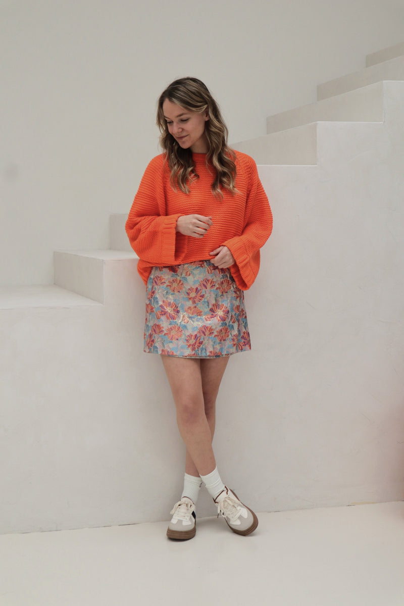 Orange knit sweater - Bij Keesje - Bij Keesje