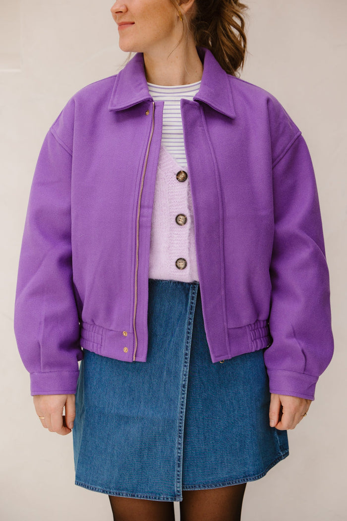 Oversized soft jacket 9843 purple - Bij Keesje - Bij Keesje