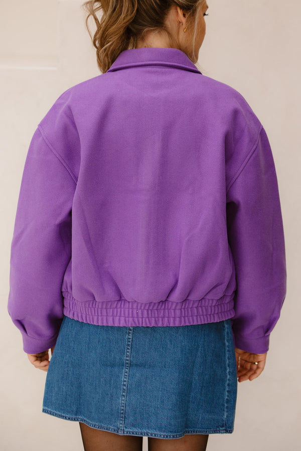 Oversized soft jacket 9843 purple - Bij Keesje - Bij Keesje