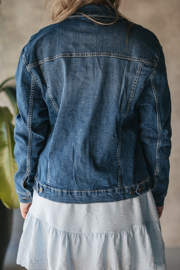 Owa denim jacket medium blue - Bij Keesje