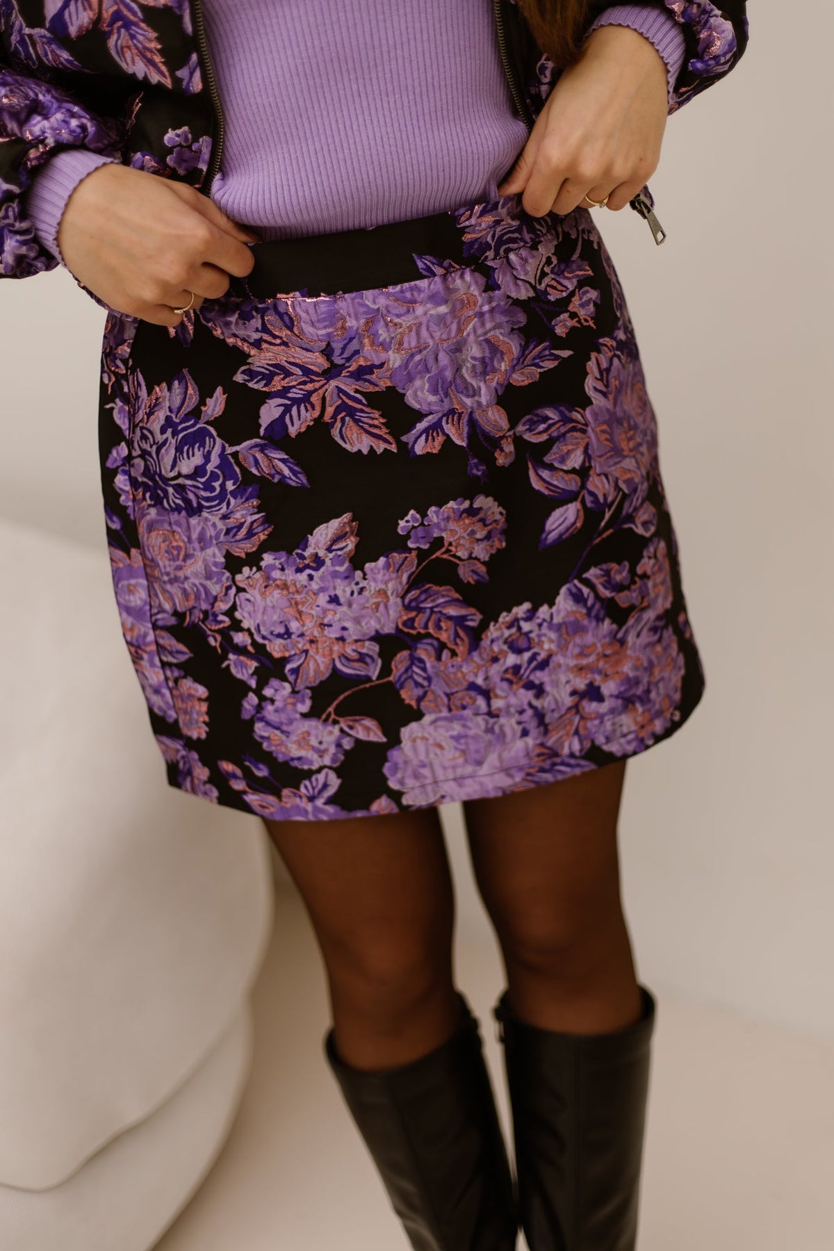 Pam skirt Velour Violet - Bij Keesje - FLURESK - Rok