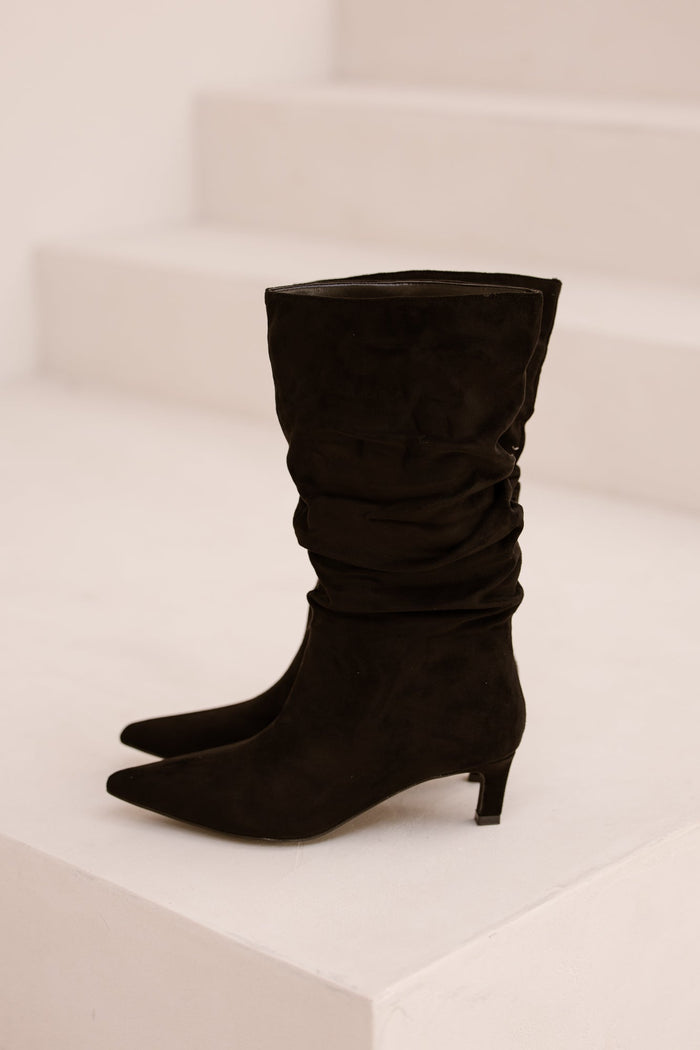 Parga heel suede black - Bij Keesje - Bij Keesje