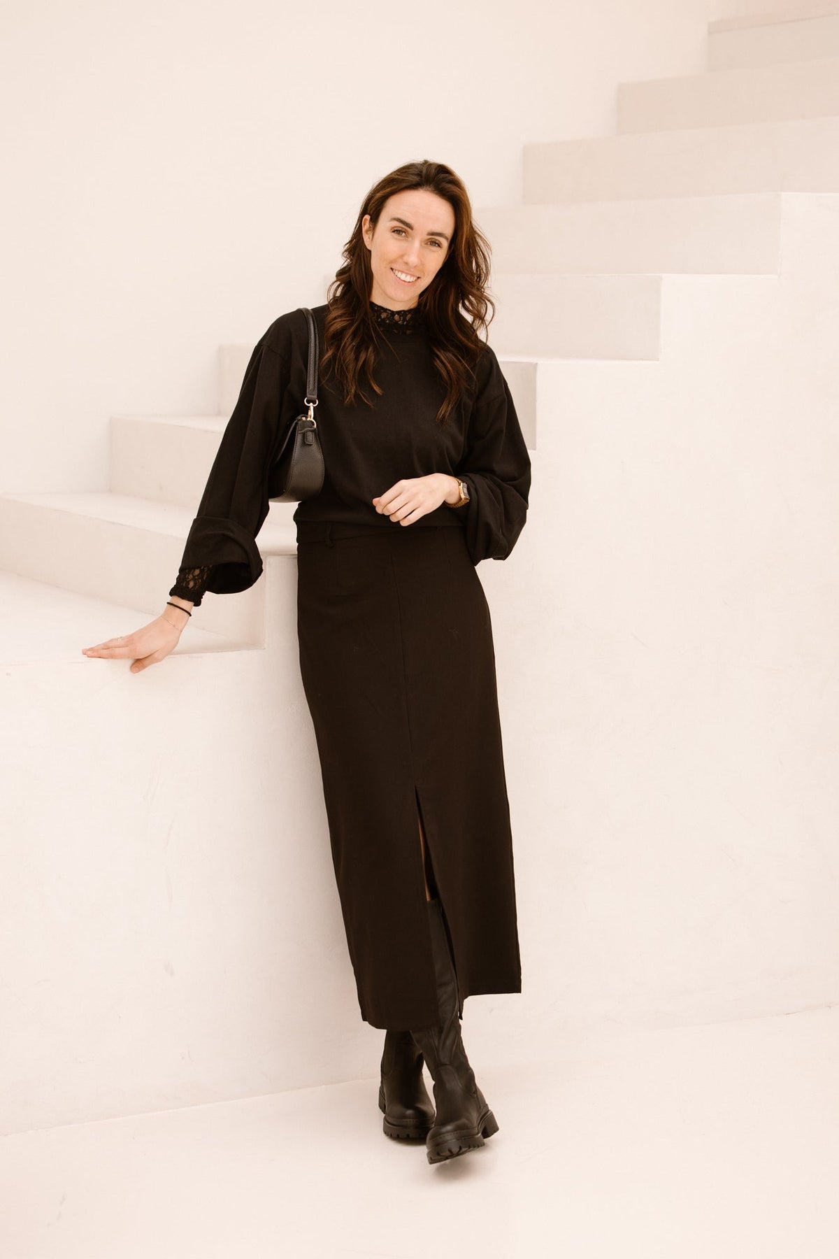 Paska boxy long tee long sleeve black - Bij Keesje - Neo Noir