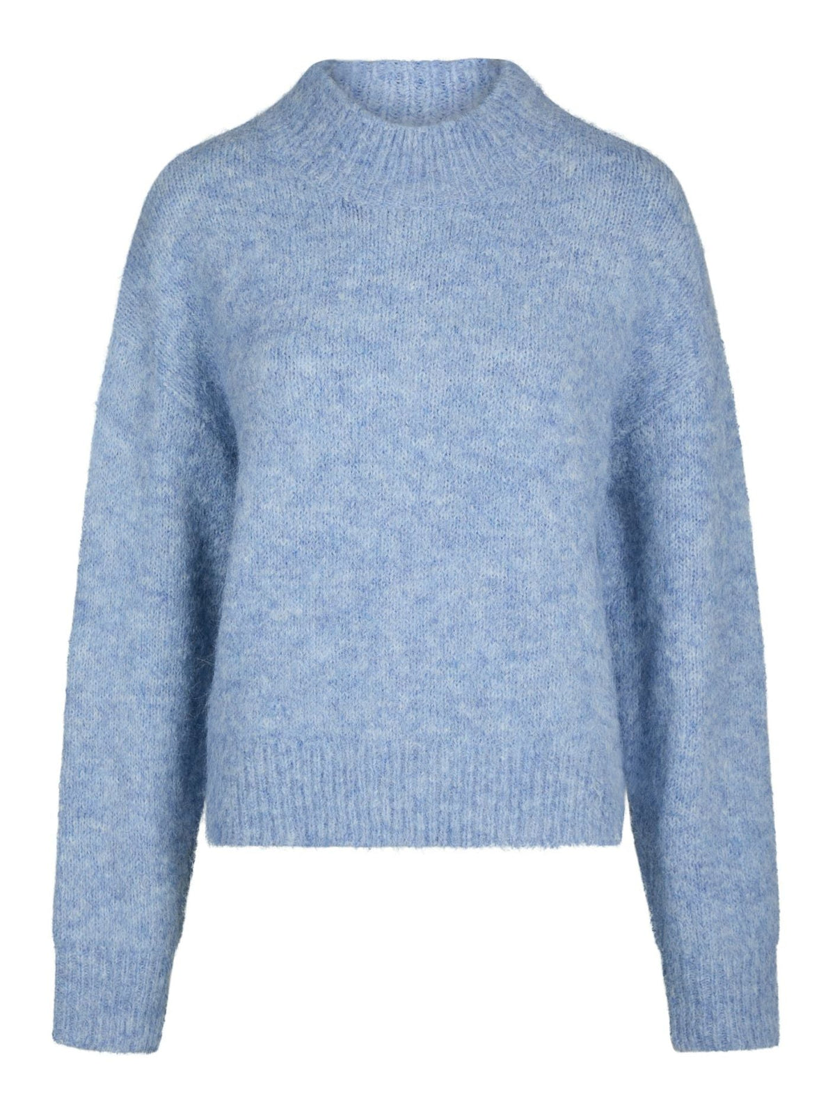 Paulina Fluffy Knit Blouse Dusty Blue - Bij Keesje - Neo Noir