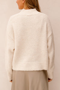 Paulina Fluffy Knit Blouse Off White - Bij Keesje - Neo Noir - Trui