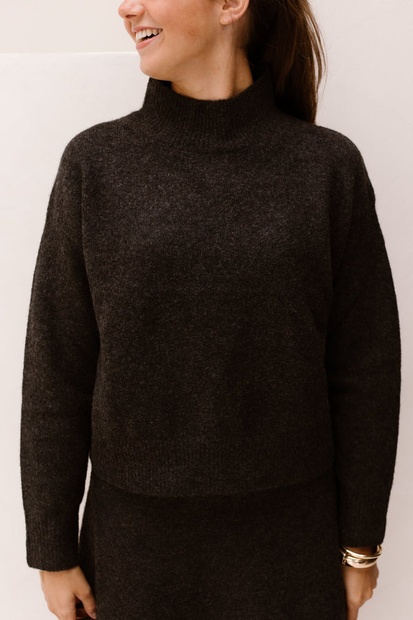 Paulina knit blouse antracit - Bij Keesje - Neo Noir - Trui