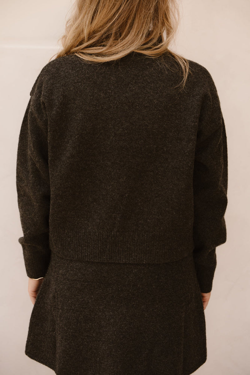 Paulina knit blouse antracit - Bij Keesje - Neo Noir